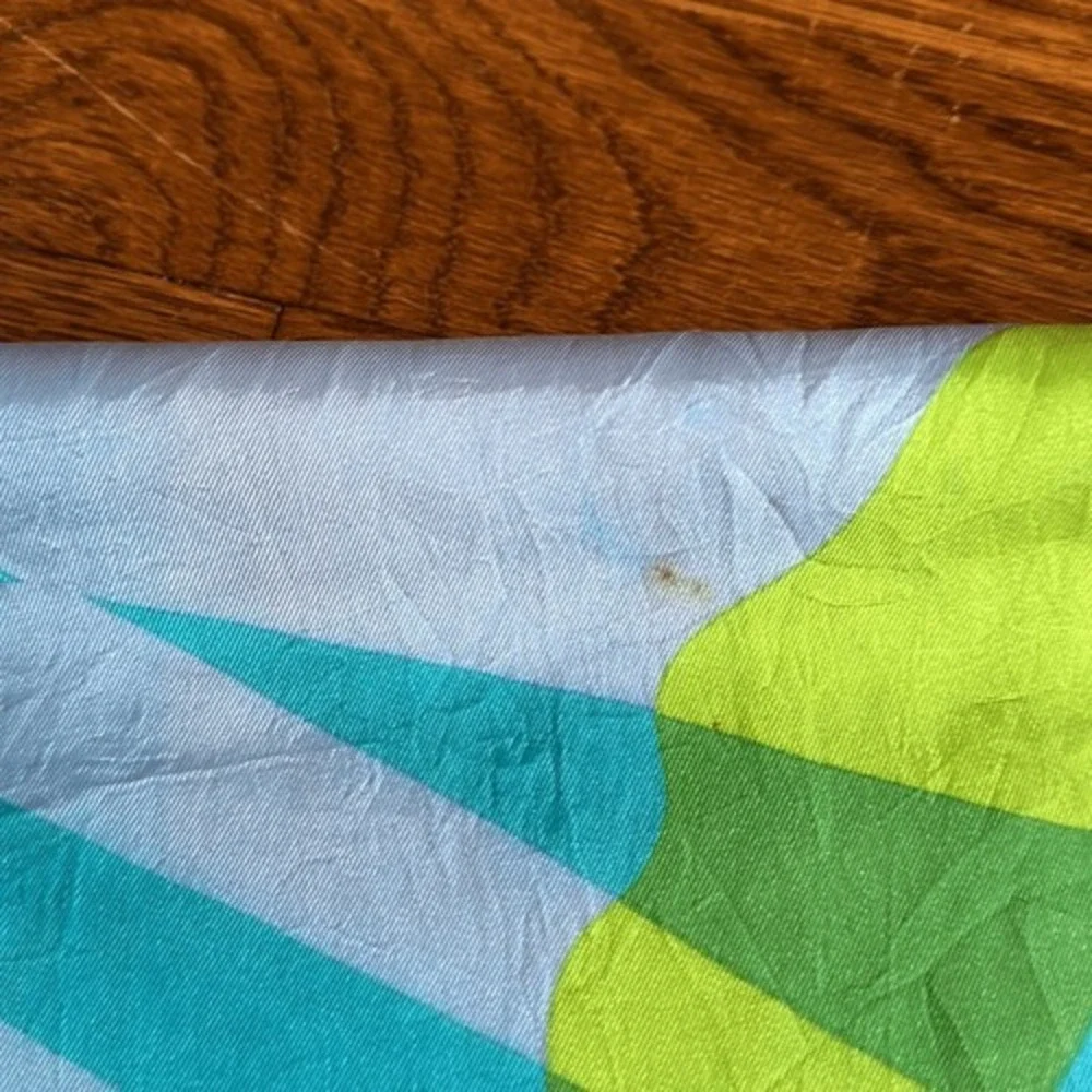 Vintage Vera Neumann 60s/70s green, lavender‎ & turquoise polyester scarf